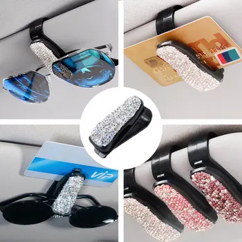 Diamond Dekoracijo Očala Nosilec Sončnega Očala Primerih Sončna Očala Prenosni Auto Posnetek Zapiralo, Ki Ga Nosorogovo Avto Ornament