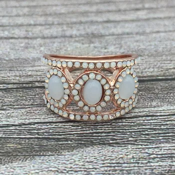 Moda nova zasnova white opal crysatl kamen, prst prstan darilo stranka nakit za ženske in dekleta