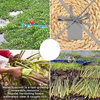 4 Pack Krog Vode Hyacinth Placemat,Kakovost Tkane Protja Tabela Kraj, Preproge,30 cm