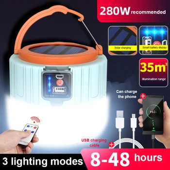 Solarna LED Lučka za Kampiranje USB Chargeing Zunanji Šotor Svetilke Prenosne Svetilke Zasilne Razsvetljave, Prenosne Luči Za Pohodništvo, Ribolov