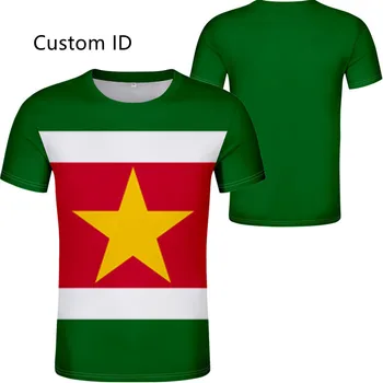 Nacionalni tisk foto besedilo rdeča oblačila Surinam T-shirt Di brezplačno ime po meri SR T-shirt zastavo 2021 moška majica prevelik poletje T-s