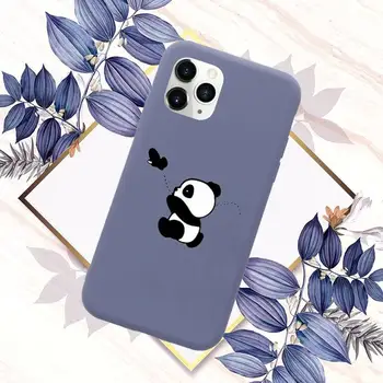 Panda Mačka Dinozaver Telefon Primeru Candy Barve za iPhone 11 12 mini pro XS MAX 8 7 6 6S Plus X SE 2020 XR