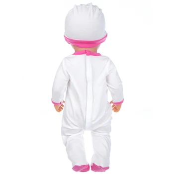 Lutka Obleko Pribor Belo Kos Nesreča Design + Klobuk Fit 18 inch 40 cm-43 cm, Rojen Novo Baby Za otroško Darilo za Rojstni dan