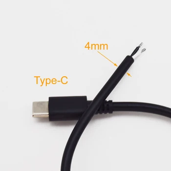 1pc 25 cm USB-C Tip-C Kabel Moški Vtič 2 Žice Moč Podaljšek Kabel DIY Postavka Št.: 4-0415
