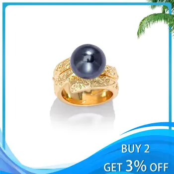 SophiaXuan Vrh Kakovosti Pearl Zlata prstana Geometrijske Debelo Obljuba Prstan Novo za Ženske Ženski Edinstven Design Hawaiian Zlato Barvo