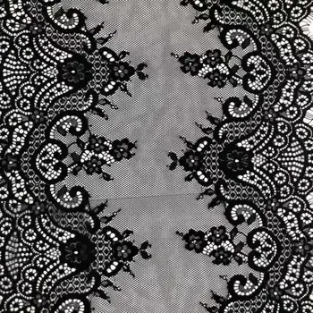 3M/Veliko črno Chantilly Lace Tkanine scalloped črnih Trepalnic Čipke Trim Za perilo čipke obrezovanje