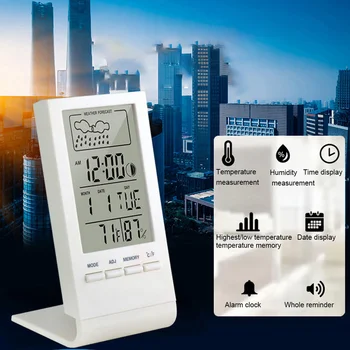 Termometer, Higrometer Profil Kazalnika Zaprtih Prostorih/Na Prostem Vremenske Postaje Avtomatske Elektronske Temperatura Vlažnost Zaslon Ura