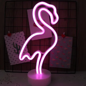USB LED Neon Znak Svetlobe Počitnice Flamingo Noč Svetlobe Xmas Party Poročno Dekoracijo Noč Svetlobe Doma Darilo Samorog Srce Neonske Svetilke