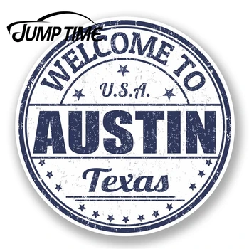 Skok Čas za Austin v Teksasu, ZDA, Vinilne Nalepke, Nalepke, Laptop Prtljage, Potovanje Tag Nalepko Zadnje Vetrobransko steklo Nepremočljiva Avto Dodatki