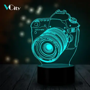 VCity LED namizne Svetilke Žarnice 3D Noč Svetlobe Kamere Foto Studio Spalnica Dekor Kabel Multicolor Razsvetljavo Prenosni Vzdušje Darila
