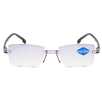 B. I Anti Blue Ray Obravnavi Očala Moški Ženske Rimless Rezanje Presbyopia Očal za Ženske Modra Svetloba Očala +1.0 1.5 2.0 2.5
