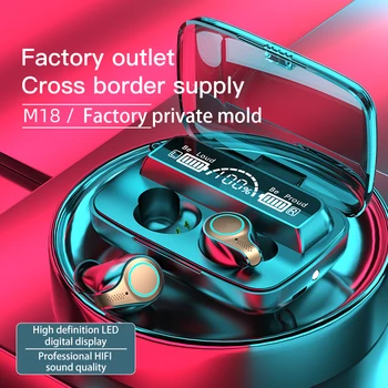 M18 Bluetooth Slušalke Brezžične TWS Prstnih Dotik Earset Polnjenje Nepremočljiva HIFI Stereo Čepkov Za Športne Slušalke