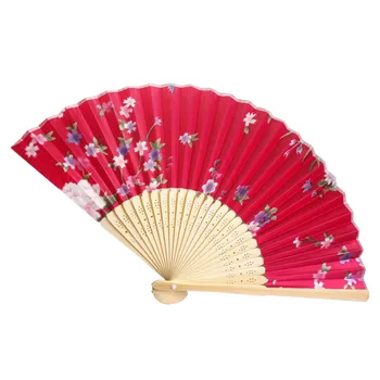 Poletje Letnik Bambusa Plum Blossom Zložljiva Ročni Cvet Fan Kitajski Ples Stranka Žep Darila, Poroka, Barviti Kitajski Oboževalci